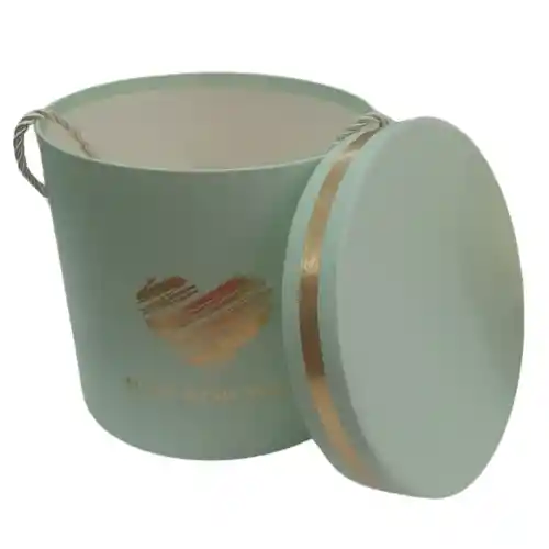 Caja De Regalo Cilindrica Verde Menta Ar1049 Pequeña