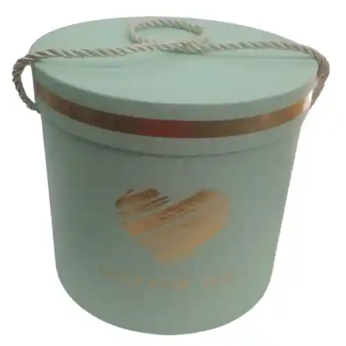 Caja De Regalo Cilindrica Verde Menta Ar1049 Pequeña