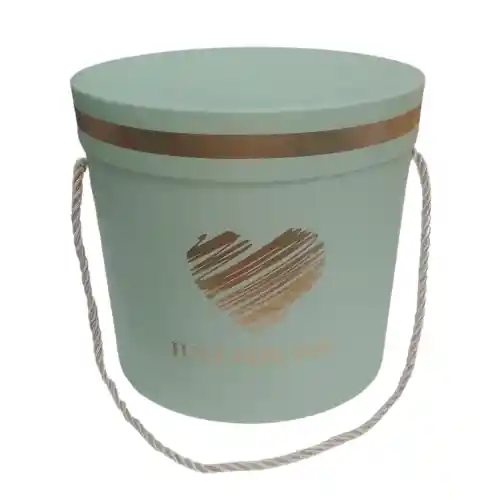 Caja De Regalo Cilindrica Verde Menta Ar1049 Pequeña
