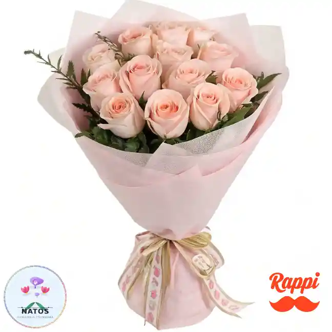 Rosas Rosado Claro X12
