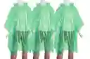 3 Capa Poncho Impermeable De Plástico Para Lluvia - Verde