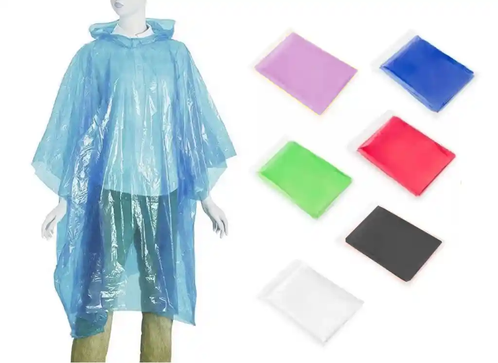 Capa Poncho Impermeable De Plástico Para Lluvia - Rosado