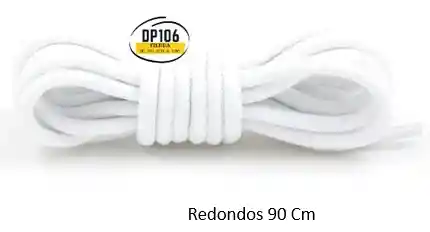 Cordones Blancos Redondos 90 Cm