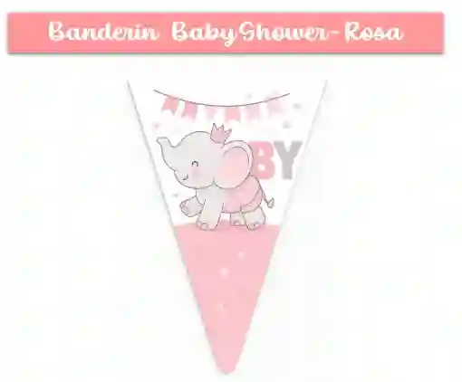 Baby Shower Banderín Niña Letero Decoración - Elefante