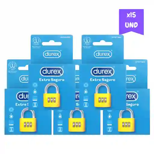 Combo Condones Durex Extra Seguro X 15