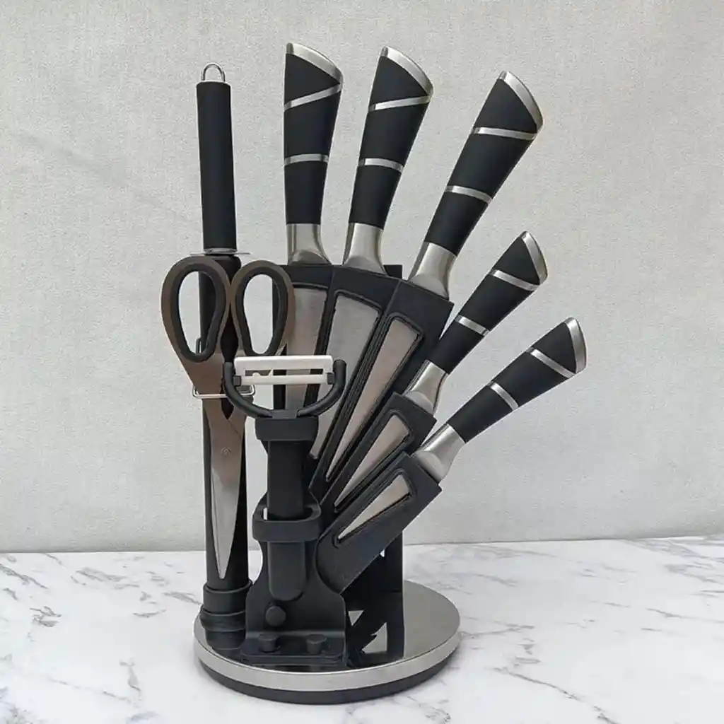 Set De Cuchillos En Acero Inoxidable 9 Piezas