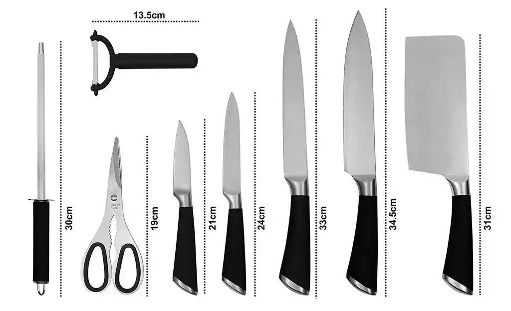 Set De Cuchillos En Acero Inoxidable 9 Piezas