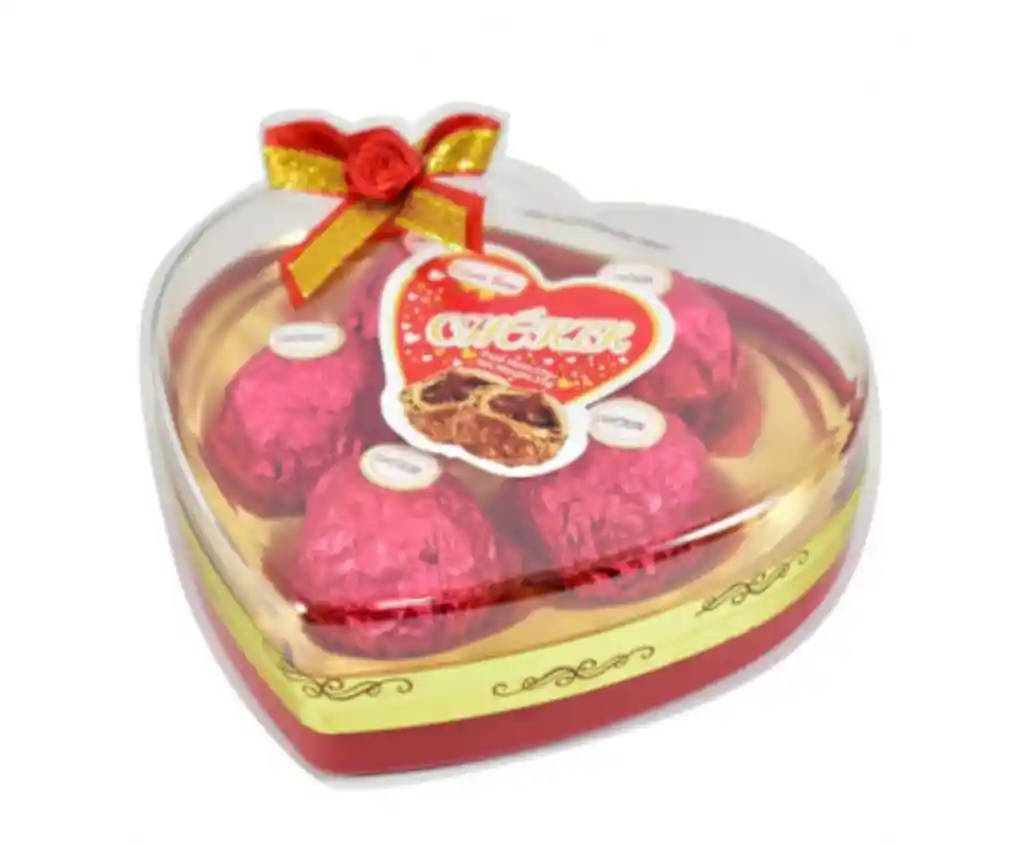 Estuche Corazon Con Chocolates Por 5