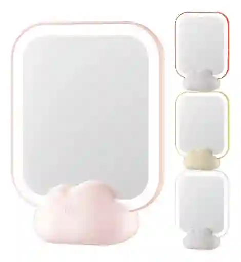 Espejo De Maquillaje Tocador Luz Led En Forma De Nube Recargable