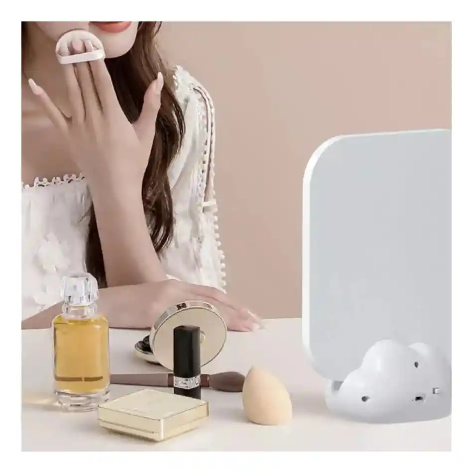 Espejo De Maquillaje Tocador Luz Led En Forma De Nube Recargable