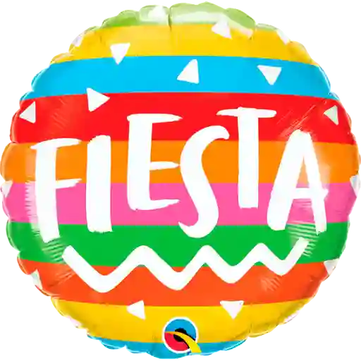 Globo Metalizado Fiesta Rayas Arcoíris 18