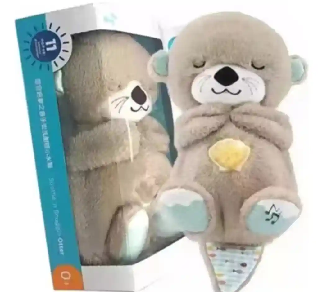 Peluche Nutria Musical Movimientos Y Luces Para Bebés Rosada