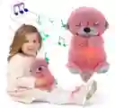 Peluche Nutria Musical Movimientos Y Luces Para Bebés Rosada