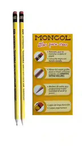 Lapiz Negro Mongol Triangular # 2 X2 Unidades