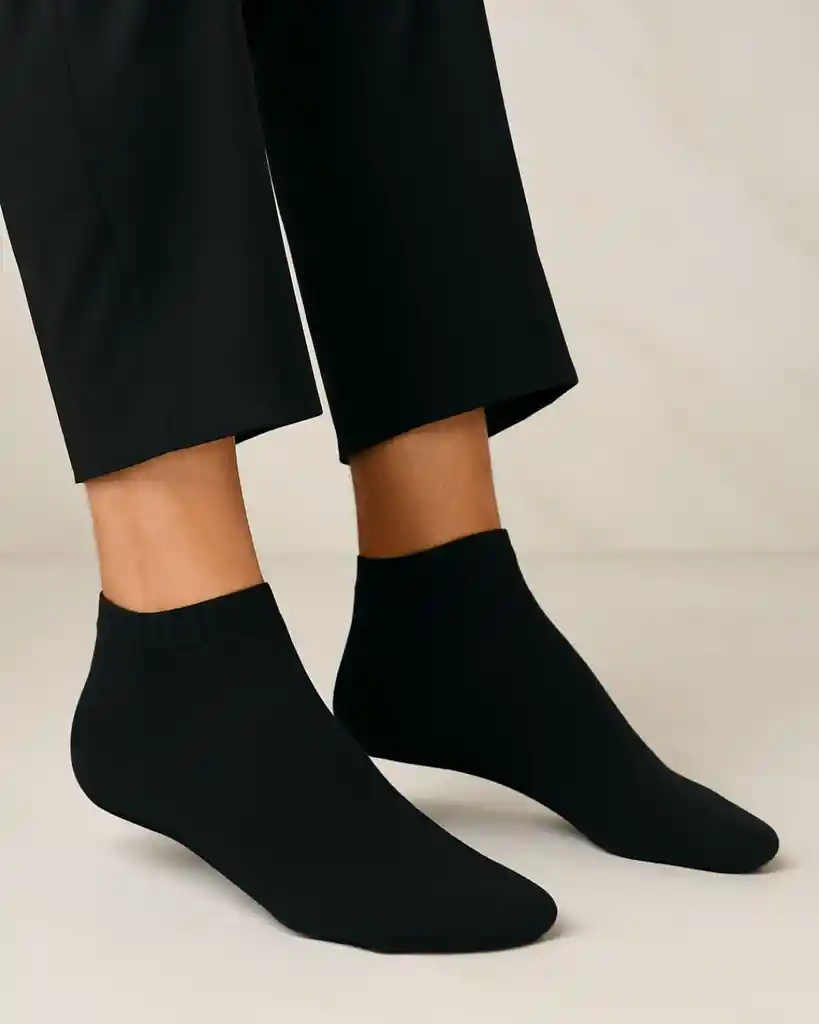 6 Pares Tobillera Dion Unicolor (negro, Gris Y Azul)