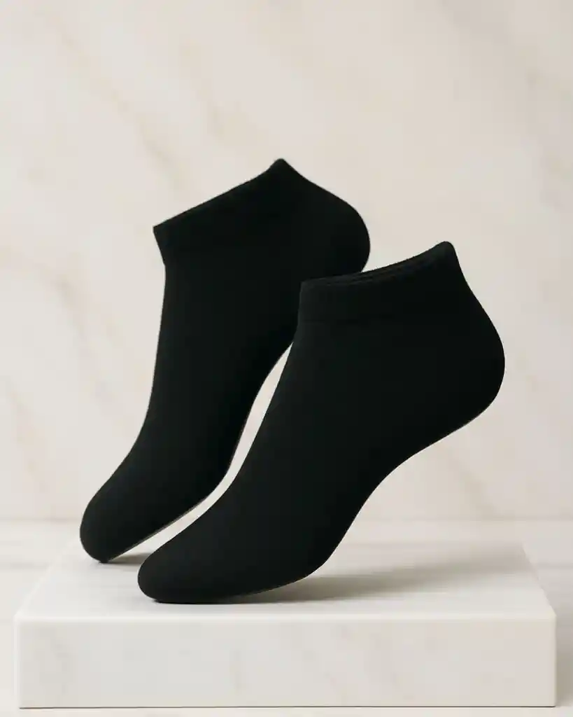 6 Pares Tobillera Dion Unicolor (negro, Gris Y Azul)