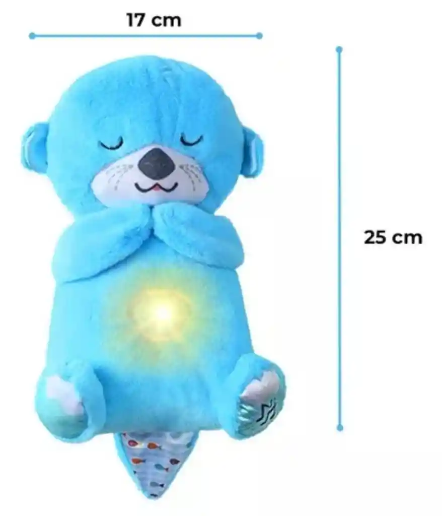 Peluche Infantil De Apego Sonido Y Luz Gris