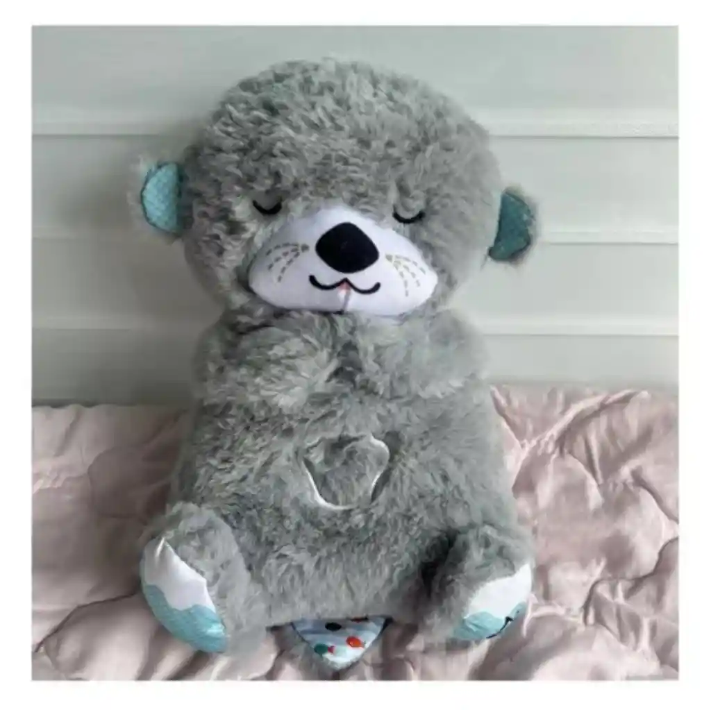 Peluche Infantil De Apego Sonido Y Luz Gris