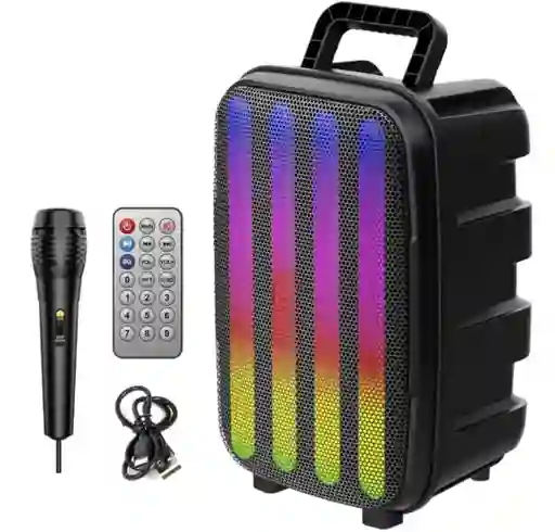 Parlante Recargable Excelente Sonido Micrófono Luces Led Controlremoto