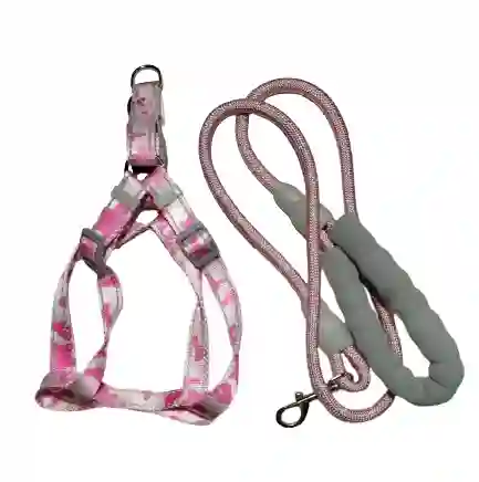 Pechera + Trailla Camuflado Rosa L