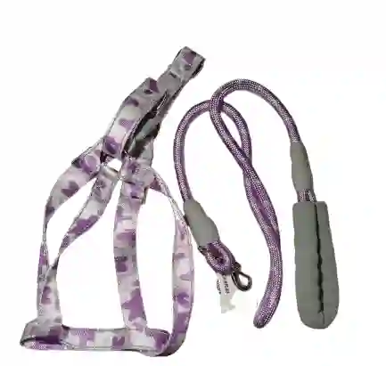 Pechera + Trailla Camuflado Morada Xl