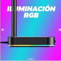 Soporte Para Diadema Rgb Havit Th610 Con Puertos Usb, Luz Rgb Y Diseño En Aluminio – Compacto, Elegante Y Perfecto Para Tu Escritorio Gamer O De Oficina
