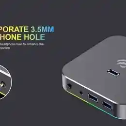 Soporte Para Diadema Rgb Havit Th610 Con Puertos Usb, Luz Rgb Y Diseño En Aluminio – Compacto, Elegante Y Perfecto Para Tu Escritorio Gamer O De Oficina
