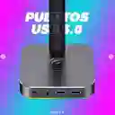 Soporte Para Diadema Rgb Havit Th610 Con Puertos Usb, Luz Rgb Y Diseño En Aluminio – Compacto, Elegante Y Perfecto Para Tu Escritorio Gamer O De Oficina