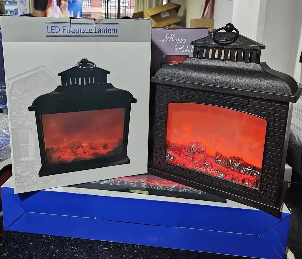 Simulacion De Chimenea Lampara De Leña Lámpara Mide 38×30×13 Cm