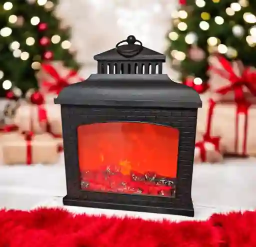 Simulacion De Chimenea Lampara De Leña Lámpara Mide 38×30×13 Cm