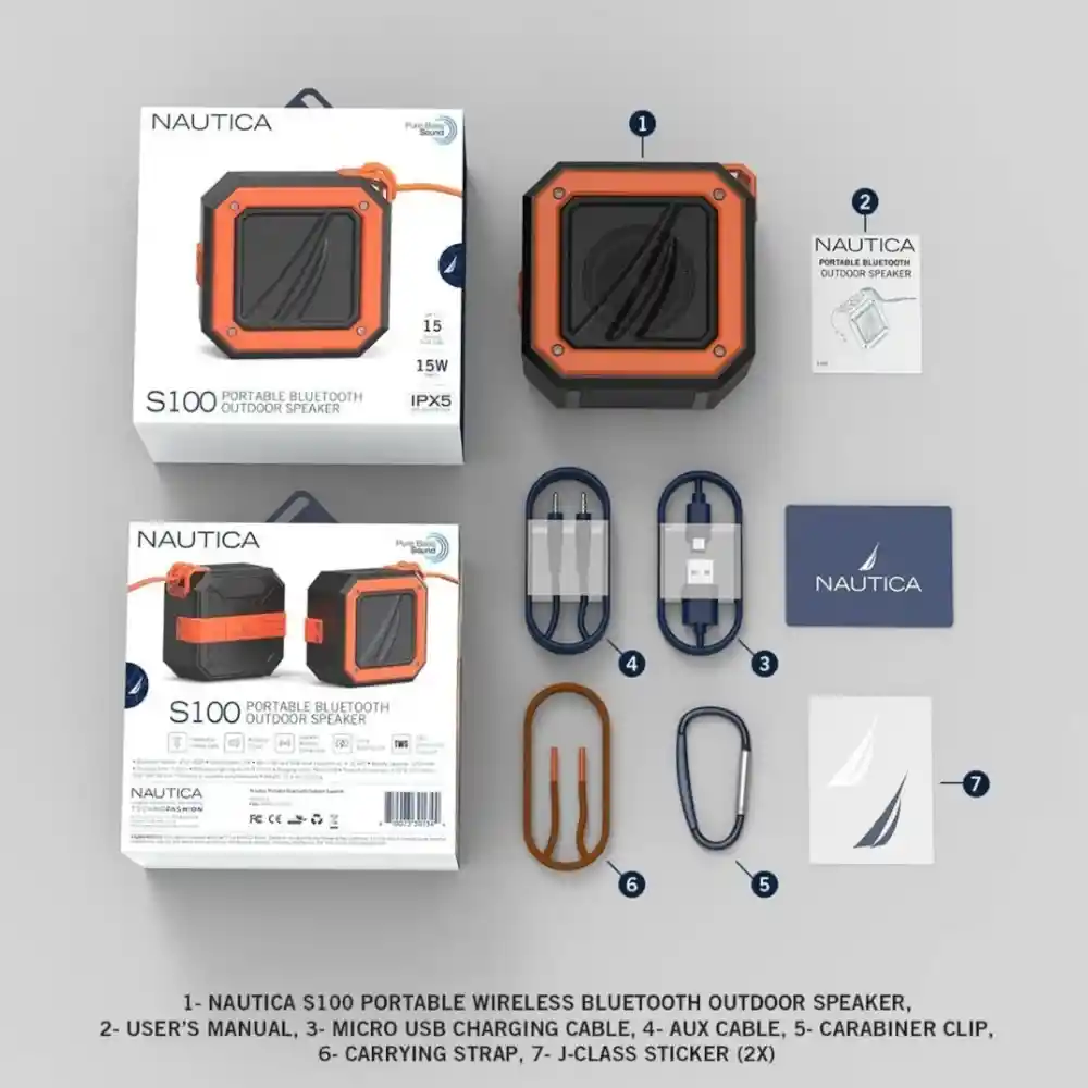 Parlante Altavoz Portátil Bluetooth Impermeable Nautica S100