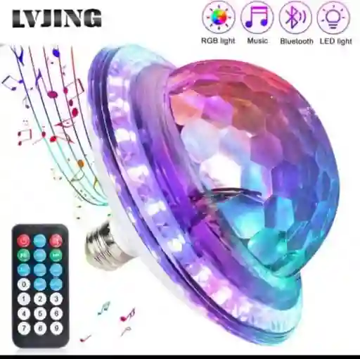Bombillo Parlante Platillo Bluetooth + Control Remoto Luces