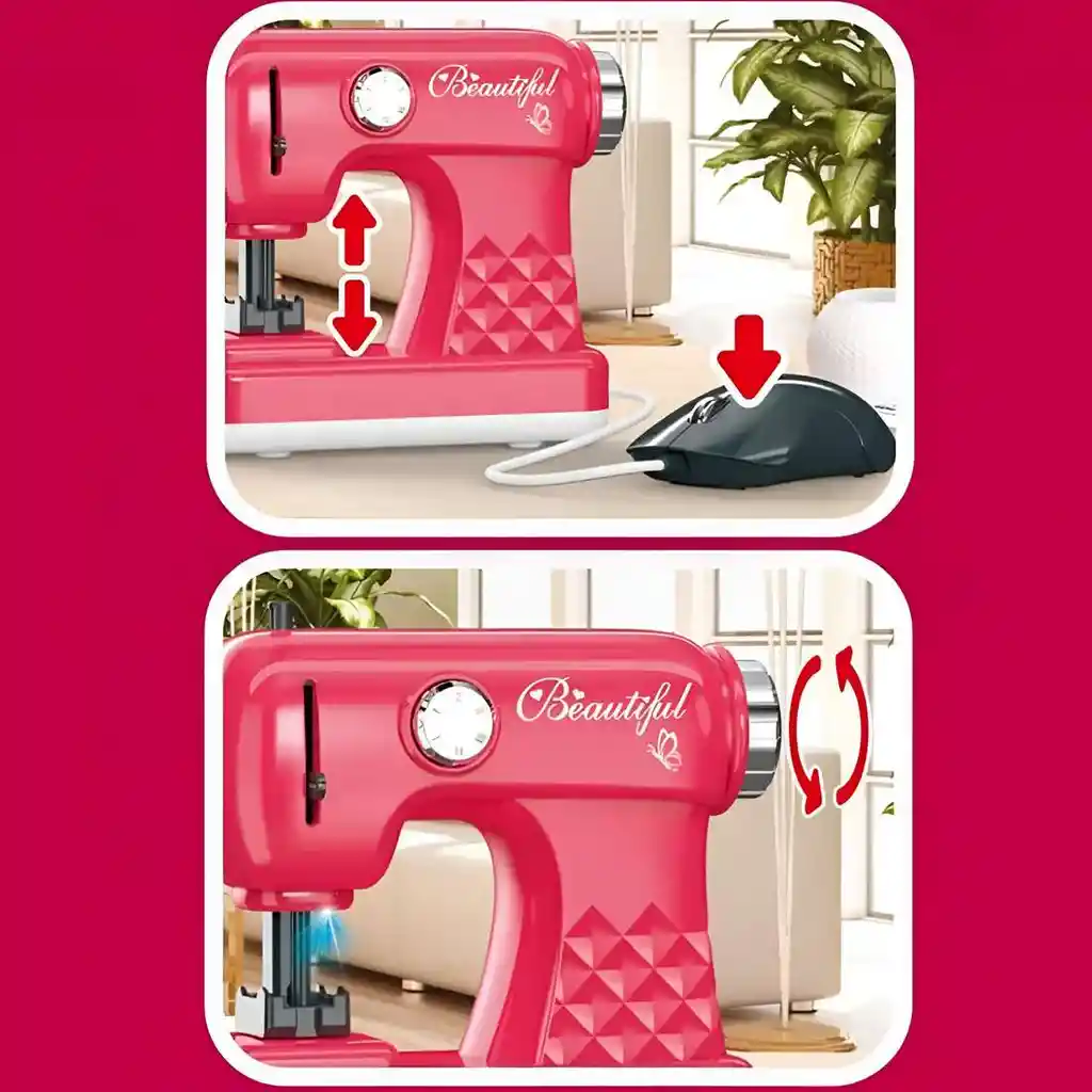 Maquina De Coser Para Niña De Juguete Mouse + Baterias