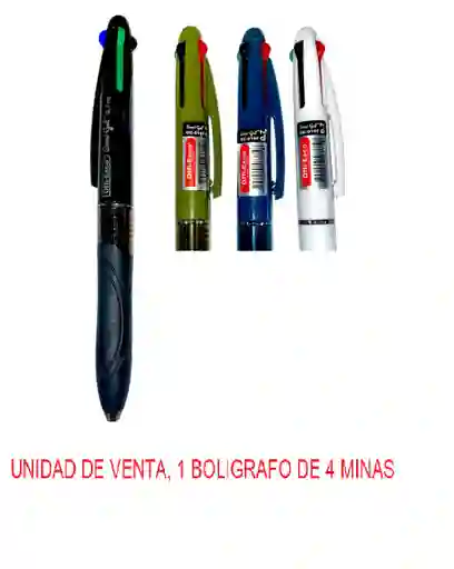 Boligrafo Cuatro Minas Semi Gel 0.7 Colores Negro, Azul, Rojo Y Verde Offi-esco Oe-016f