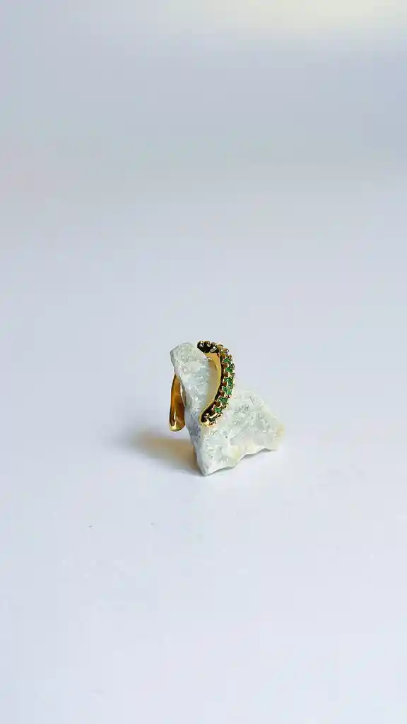 Ear Cuff Circón Verde