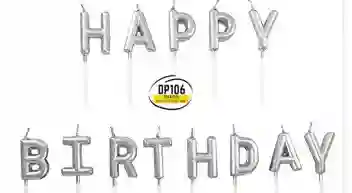 Velas De Happy Birthday Color Plata Cumpleaños
