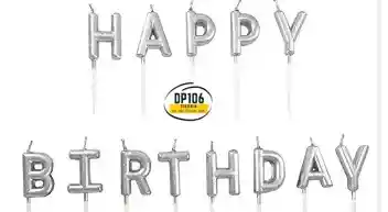 Velas De Happy Birthday Color Plata Cumpleaños