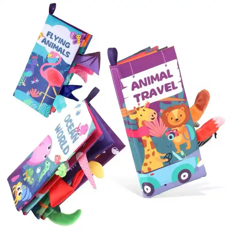 Libro De Estimulación Sensorial De Tela Con Colitas Nuevo