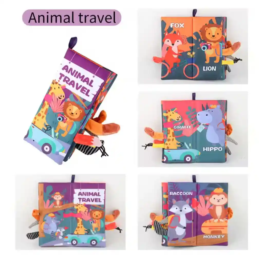 Libro De Estimulación Sensorial De Tela Con Colitas Nuevo