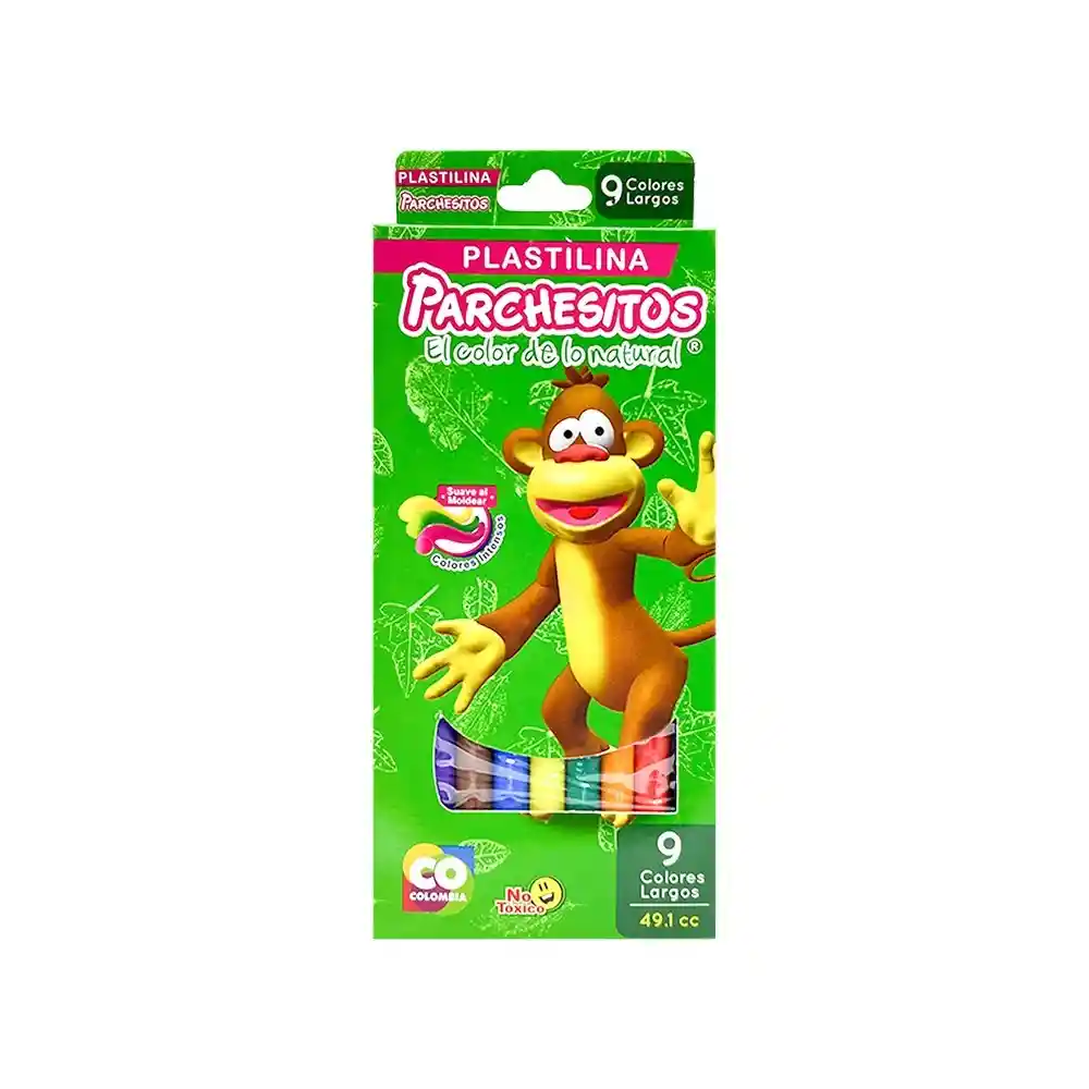 Plastilina Parchesitos Grande Delgada X 9 Colores