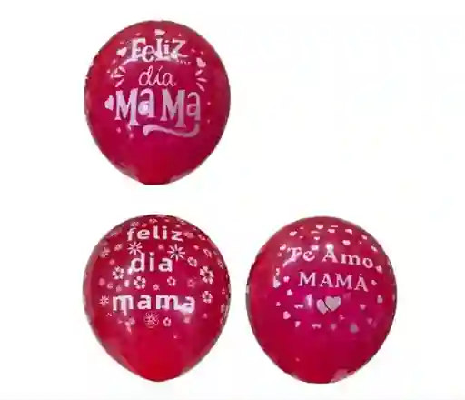 Bombas Globos Dia De La Madre Mama Feliz Día X 10 Unidades