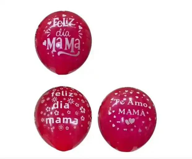 Bombas Globos Dia De La Madre Mama Feliz Día X 10 Unidades