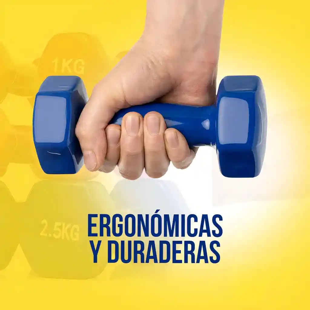 Set De Mancuernas Hexagonales De Neopreno Multicolor, Antideslizantes Con Estuche