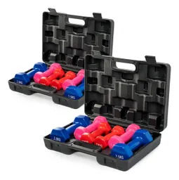 Set De Mancuernas Hexagonales De Neopreno Multicolor, Antideslizantes Con Estuche