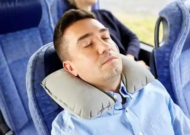 Cojin Inflable Cuello Viaje Portátil Pasajero Descanso Sueño