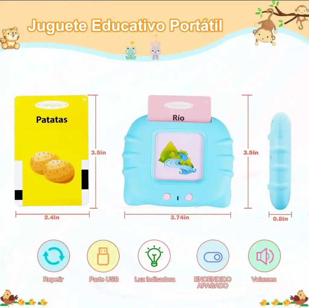 Lector Interactivo Ingles De Aprendizaje Para Niños Azul