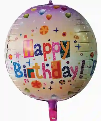 Happy Birthday Globo Metalizado Orbz 50cm