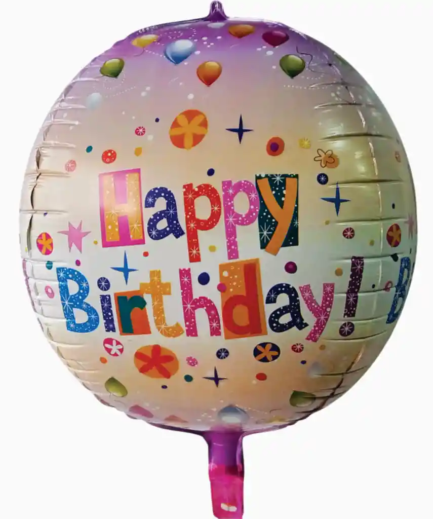 Happy Birthday Globo Metalizado Orbz 50cm