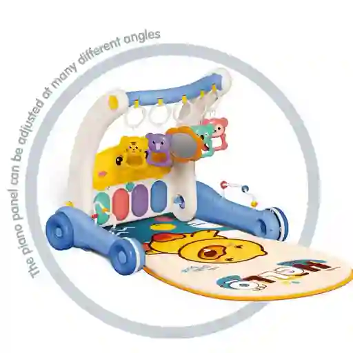 Andadera Caminador Y Gimnasio Piano Musical 2 En 1 Azul
