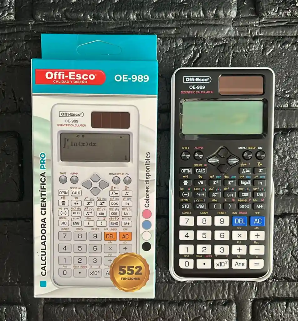 Calculadora Cientifica Offi-esco Negra Oe-989 ((552 Funciones))
